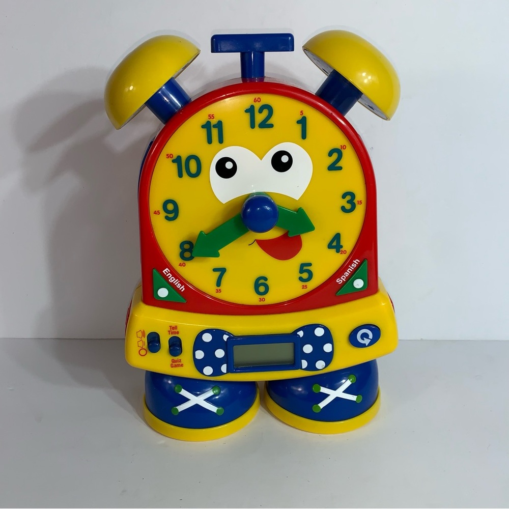 The Learning Journey "Telly" Teaching Time Clock Primary Colors English/Spanish